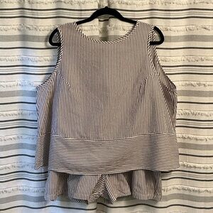 Striped top and matching short set